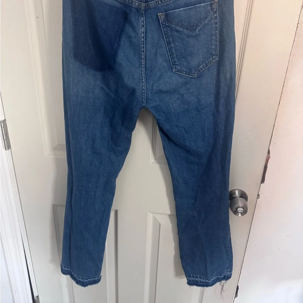 Derek Lam 10 Crosby -Sz 29 BLUE GIA MID-RISE CROPPED FLARE DENIM JEANS PATCHWORK